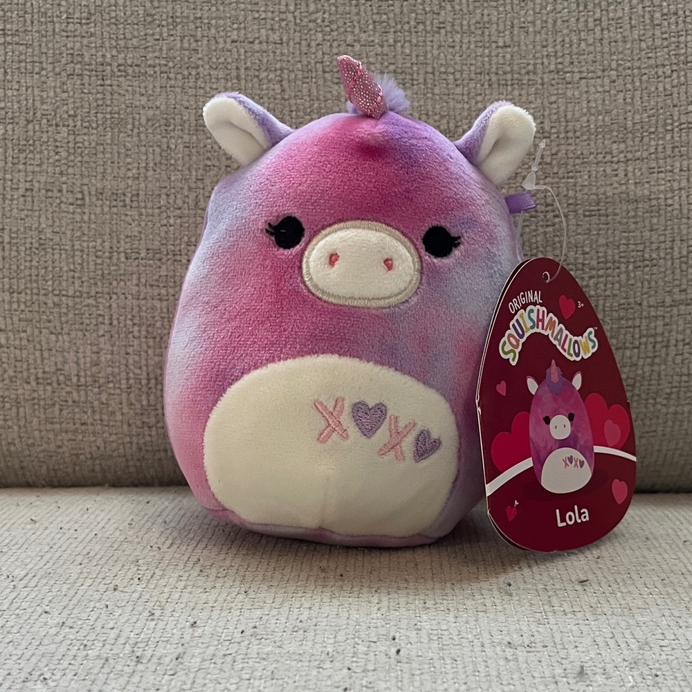NWT Squishmallows Lola Unicorn Plush Pink and Purple Tie-Dye